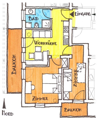 Grundriss Ferienwohnung Porze