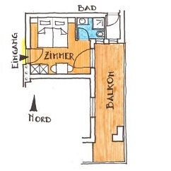 Grundriss Zimmer Nr. 5