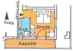 Grundriss Zimmer Nr. 6