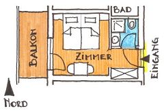 Grundriss Zimmer Nr. 8