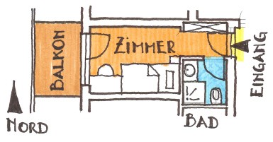 Grundriss Einzelzimmer